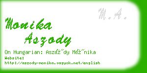 monika aszody business card